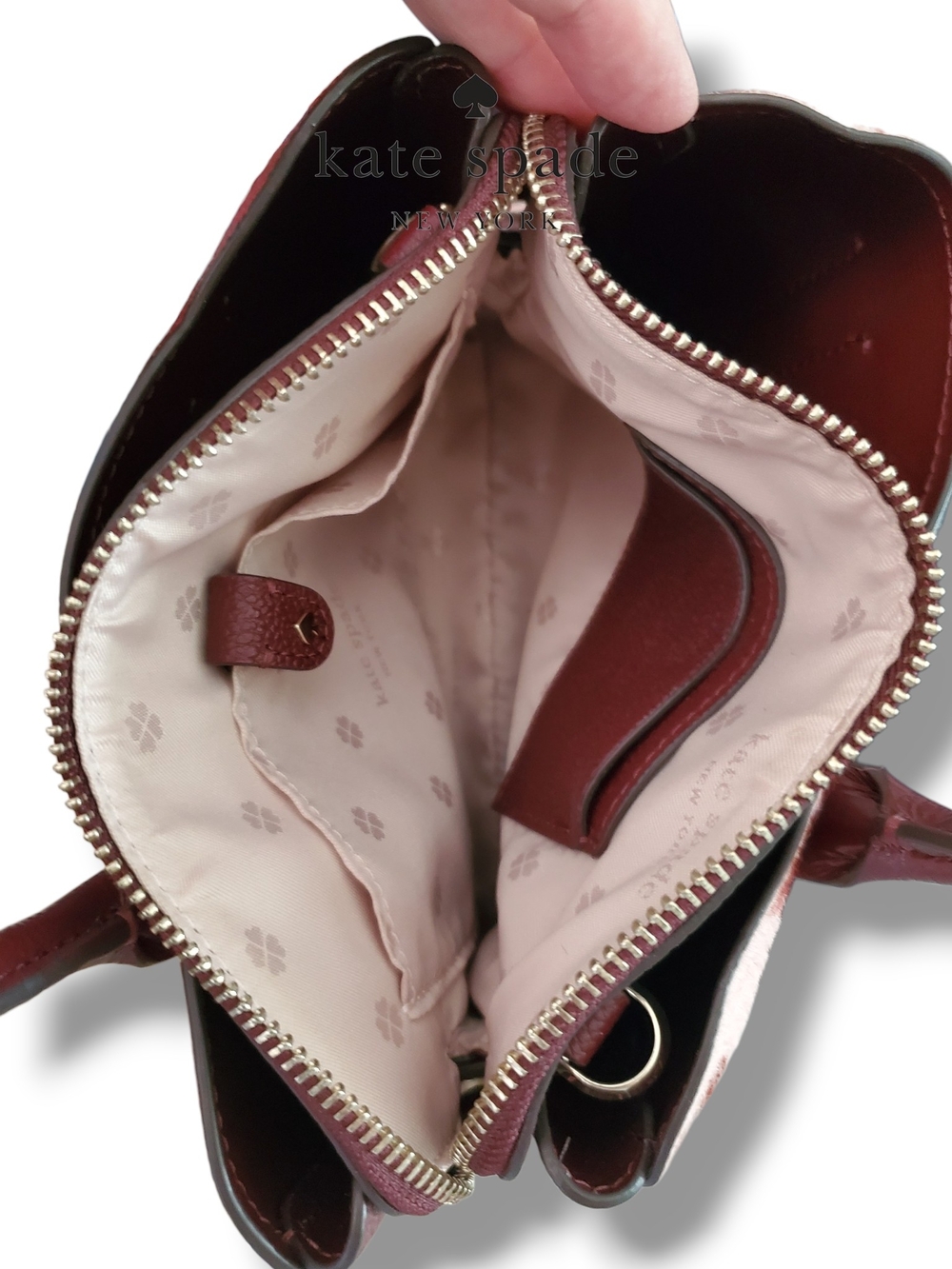 kate spade New York Margaux Pink and Burgundy Leopard Haircalf Mini Satchel - Picture 12 of 17